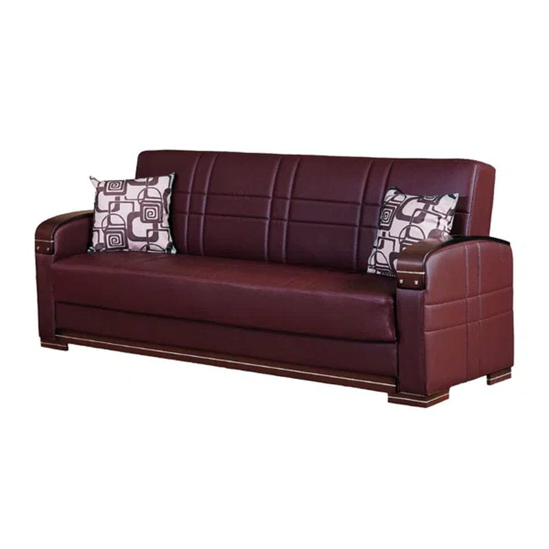 Zayac 89'' Vegan Leather Sleeper Sofa