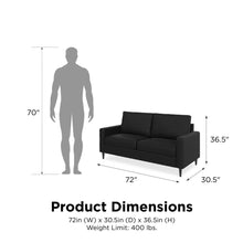 Load image into Gallery viewer, Queer Eye Wainwright Modern Sofa, Small Space Living Room Furniture, Black Faux Leather