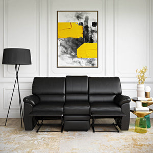 Relax-A-Lounger Clifton Reclining Sofa, Black Faux Leather