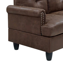 Load image into Gallery viewer, Floice 99&quot; Wide Faux Leather Right Hand Facing Sofa &amp; Chaise