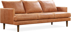 Girona Sofa in Full-Grain Pure-Aniline Italian Leather, Cognac Tan