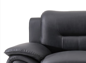 Modern Style Faux Leather 79.2’’ Wide Living Room Sofa, Black