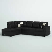 Load image into Gallery viewer, Home Living Genesis Sectional Sofa L-Shape-Pu Leather, Left Facing, Black