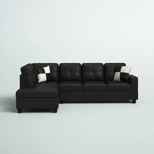 Load image into Gallery viewer, Home Living Genesis Sectional Sofa L-Shape-Pu Leather, Left Facing, Black