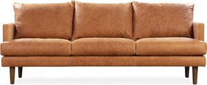 Girona Sofa in Full-Grain Pure-Aniline Italian Leather, Cognac Tan