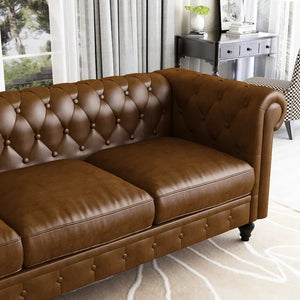 Amayas 88.2'' Vegan Leather Sofa