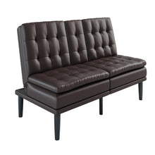 Load image into Gallery viewer, Mainstays Memory Foam Pillowtop Futon with Cupholder, Black Faux Leather