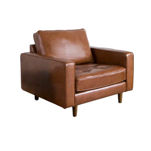 Clark 40.5" W Tufted Genuine Top Grain Leather Armchair