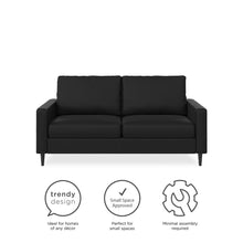 Load image into Gallery viewer, Queer Eye Wainwright Modern Sofa, Small Space Living Room Furniture, Black Faux Leather