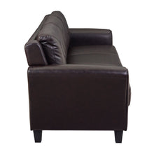 Load image into Gallery viewer, Taryn Sofa with Curved Arms, Java Brown Faux Leather