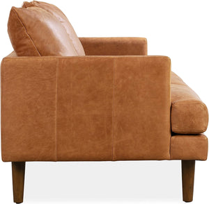 Girona Sofa in Full-Grain Pure-Aniline Italian Leather, Cognac Tan