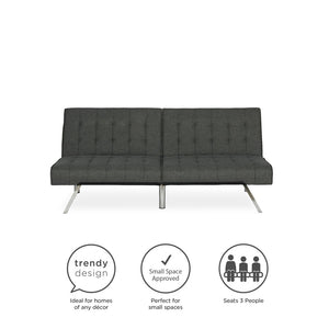 River Street Designs Emily Convertible Tufted Futon Sofa 