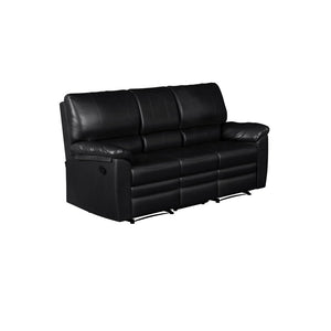 Relax-A-Lounger Clifton Reclining Sofa, Black Faux Leather