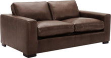 Load image into Gallery viewer, Westview Extra-Deep Down-Filled Leather Sofa Couch, 89&quot;W, Brown