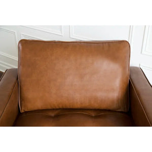 Clark 40.5" W Tufted Genuine Top Grain Leather Armchair