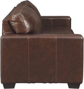 Morelos Contemporary Leather Sofa, Brown, Charcoal, Standard, Sleeper