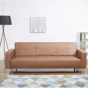 Graham 85.43'' Vegan Leather Sleeper Sofa