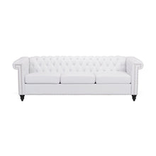 Load image into Gallery viewer, Tufted Chesterfield Faux Leather 3 Seater Sofa