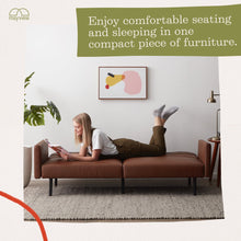 Load image into Gallery viewer, Sofa Bed with Buttonless Tufting and Removable Arms 