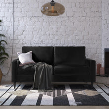 Load image into Gallery viewer, Queer Eye Wainwright Modern Sofa, Small Space Living Room Furniture, Black Faux Leather