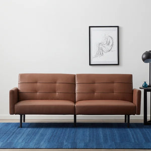 Lucid Comfort 74'' Vegan Leather Sleeper Sofa