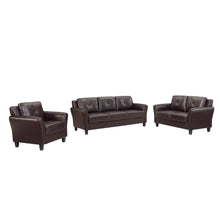 Load image into Gallery viewer, Taryn Sofa with Curved Arms, Java Brown Faux Leather