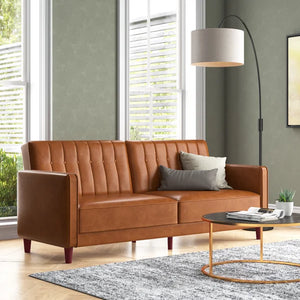 Seylow 81.5'' Vegan Leather Sleeper Sofa