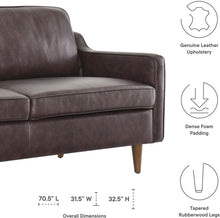 Load image into Gallery viewer, Impart Upholstered Leather Sofa, Brown