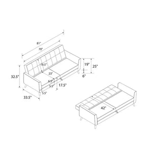 Giblin 81'' Vegan Leather Sleeper Sofa