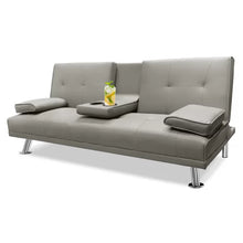 Load image into Gallery viewer, Aml 66.2&#39;&#39; Vegan Leather Sleeper Sofa