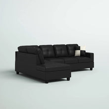 Load image into Gallery viewer, Home Living Genesis Sectional Sofa L-Shape-Pu Leather, Left Facing, Black