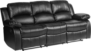 Baluze Double Reclining Sofa, Black, Brown