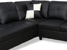 Load image into Gallery viewer, Home Living Genesis Sectional Sofa L-Shape-Pu Leather, Left Facing, Black