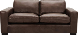 Westview Extra-Deep Down-Filled Leather Sofa Couch, 89"W, Brown