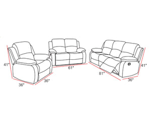 Ardos 3 Piece Reclining Living Room Set