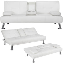 Load image into Gallery viewer, Easyfashion Sofa, White Faux Leather