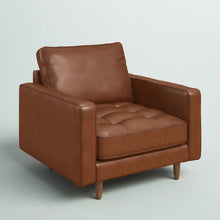 Load image into Gallery viewer, Clark 40.5&quot; W Tufted Genuine Top Grain Leather Armchair