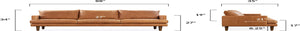 Girona Sofa in Full-Grain Pure-Aniline Italian Leather, Cognac Tan