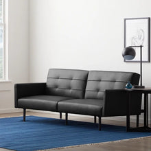 Load image into Gallery viewer, Lucid Comfort 74&#39;&#39; Vegan Leather Sleeper Sofa