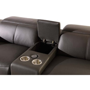 Laurita 138" Wide Genuine Leather Symmetrical Reclining Corner Sectional