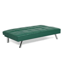 Load image into Gallery viewer, Serta Marilyn 66.1&#39;&#39; Faux Leather Armless Tufted Convertible Sleeper Futon Sofa