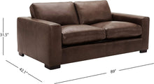 Load image into Gallery viewer, Westview Extra-Deep Down-Filled Leather Sofa Couch, 89&quot;W, Brown