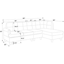 Load image into Gallery viewer, Ailsun 3 - Piece Vegan Leather Chaise Sectional