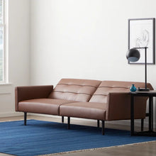 Load image into Gallery viewer, Lucid Comfort 74&#39;&#39; Vegan Leather Sleeper Sofa