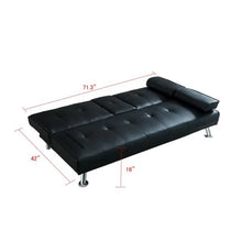 Load image into Gallery viewer, Guiterrez 71.3&#39;&#39; Vegan Leather Sleeper Sofa