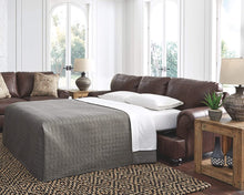 Load image into Gallery viewer, Beamerton New Traditional Leather Queen Sofa Sleeper with 2 Accent Pillows, Brown