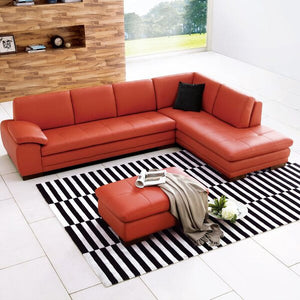 Sanara 123" Wide Genuine Leather Sofa & Chaise