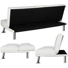 Load image into Gallery viewer, Easyfashion Sofa, White Faux Leather