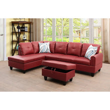 Load image into Gallery viewer, Nina 97&quot; Wide Faux Leather Left Hand Facing Sofa &amp; Chaise with Ottoman