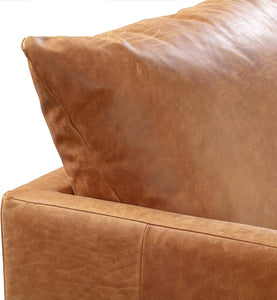 Girona Sofa in Full-Grain Pure-Aniline Italian Leather, Cognac Tan